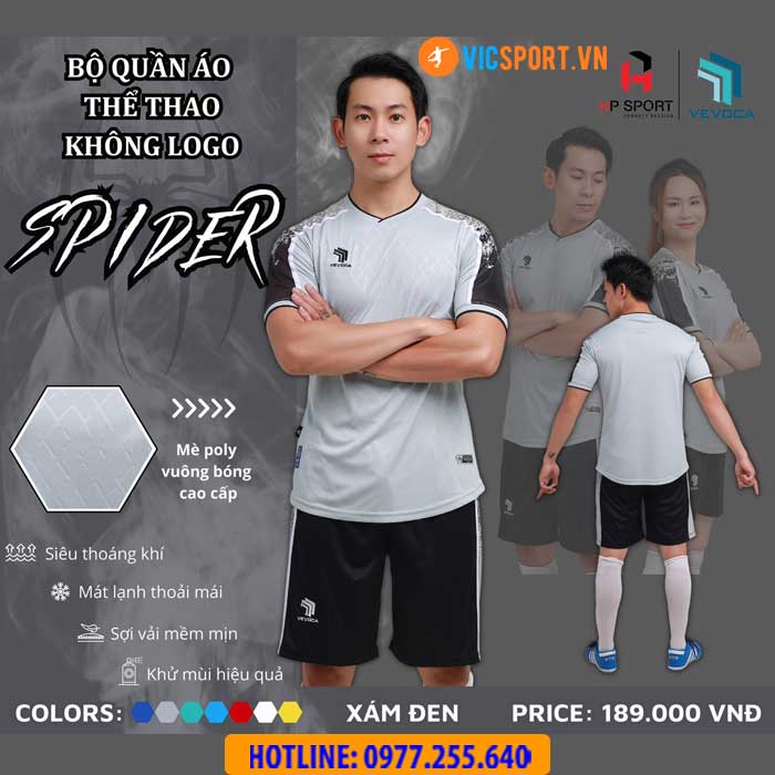 Áo đá banh không logo Vevoca Spider - Hình ảnh 6
