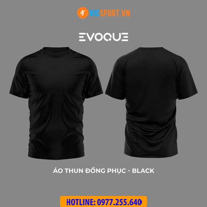 Áo thun trơn đồng phục Evoque cổ tròn vải mè - Hình ảnh 10