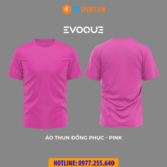 Áo thun trơn đồng phục Evoque cổ tròn vải mè - Hình ảnh 9