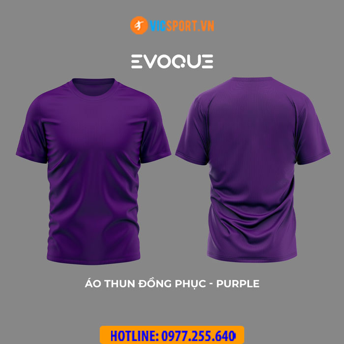 Áo thun trơn đồng phục Evoque cổ tròn vải mè - Hình ảnh 8