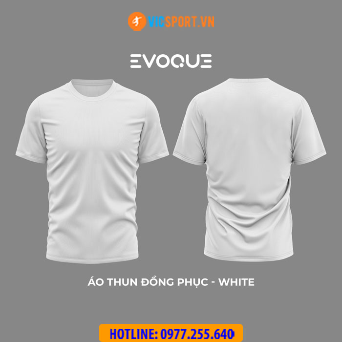 Áo thun trơn đồng phục Evoque cổ tròn vải mè - Hình ảnh 7