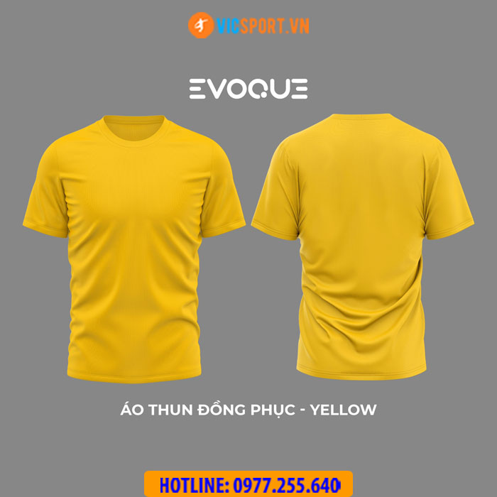 Áo thun trơn đồng phục Evoque cổ tròn vải mè - Hình ảnh 6