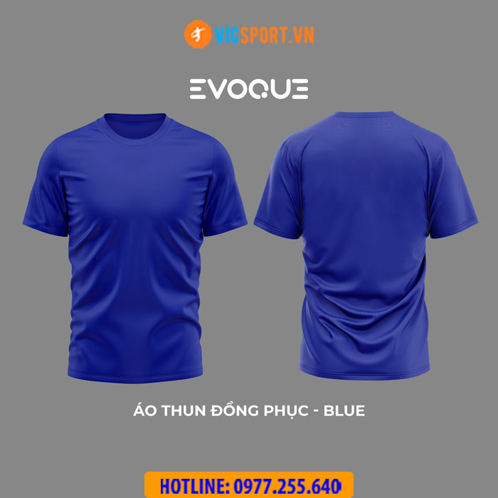 Áo thun trơn đồng phục Evoque cổ tròn vải mè - Hình ảnh 5