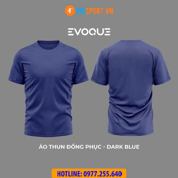 Áo thun trơn đồng phục Evoque cổ tròn vải mè - Hình ảnh 3