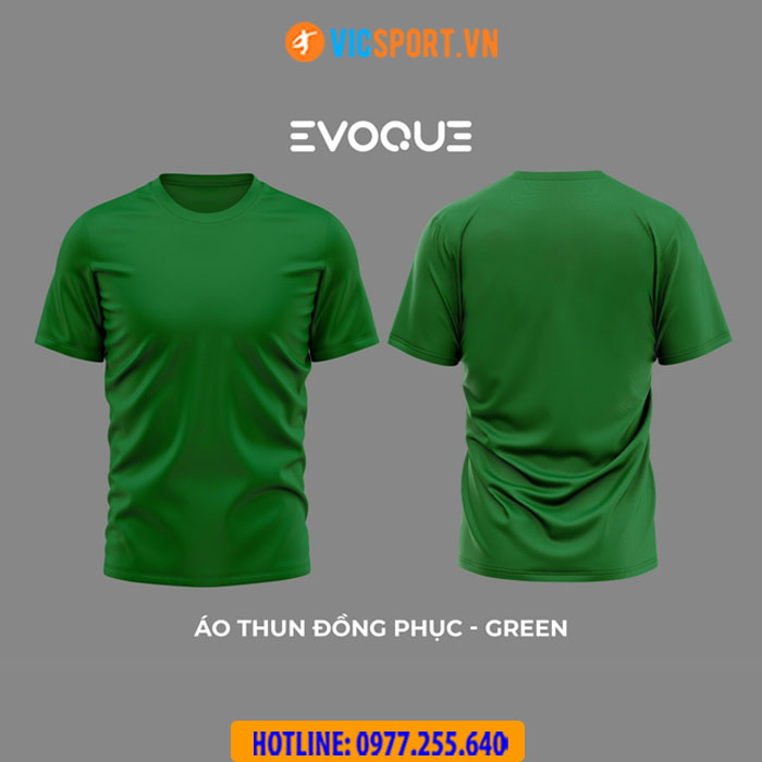 Áo thun trơn đồng phục Evoque cổ tròn vải mè - Hình ảnh 2