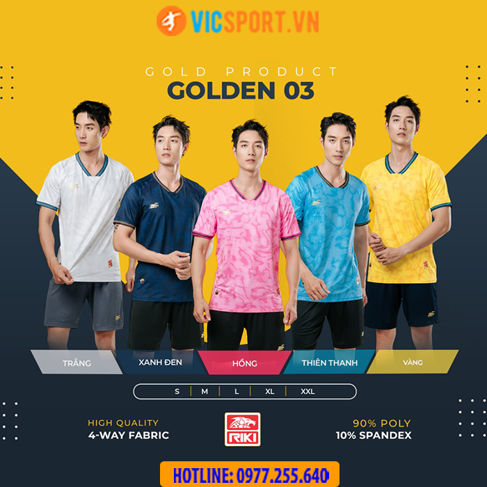 Áo bóng đá không logo Riki Golden 03