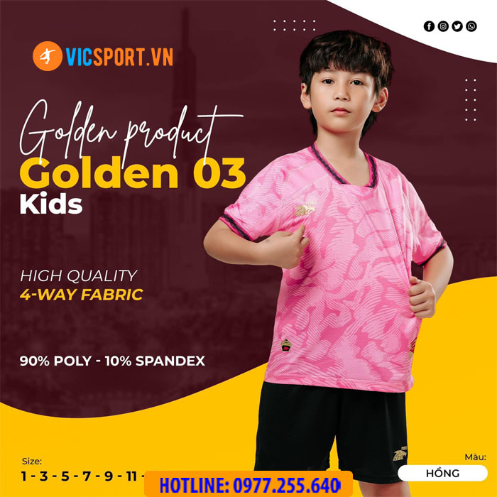 Áo bóng đá trẻ em Riki Golden 03 - Hình ảnh 3