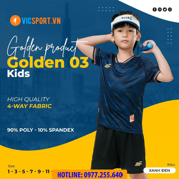 Áo bóng đá trẻ em Riki Golden 03 - Hình ảnh 6
