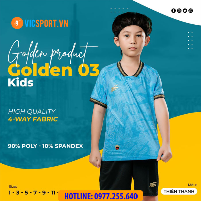 Áo bóng đá trẻ em Riki Golden 03 - Hình ảnh 5