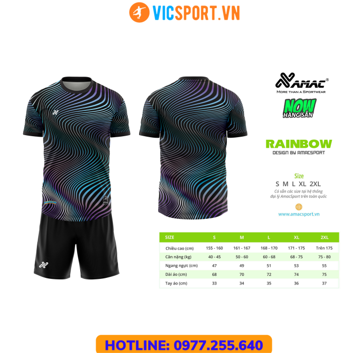 Áo đá banh thiết kế Amac Rainbow - Hình ảnh 4