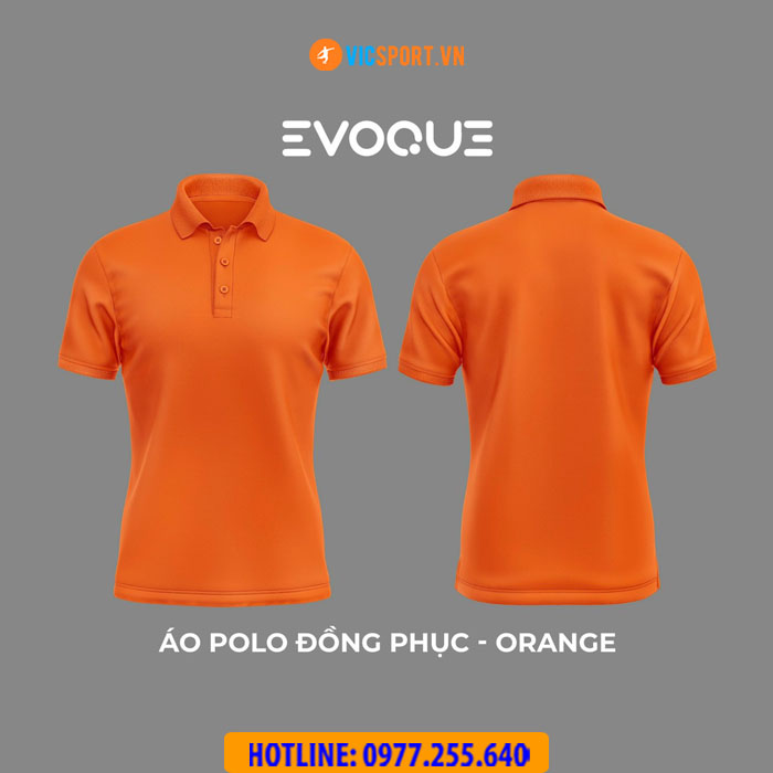 Áo thun trơn đồng phục Evoque cổ trụ vải mè - Hình ảnh 10