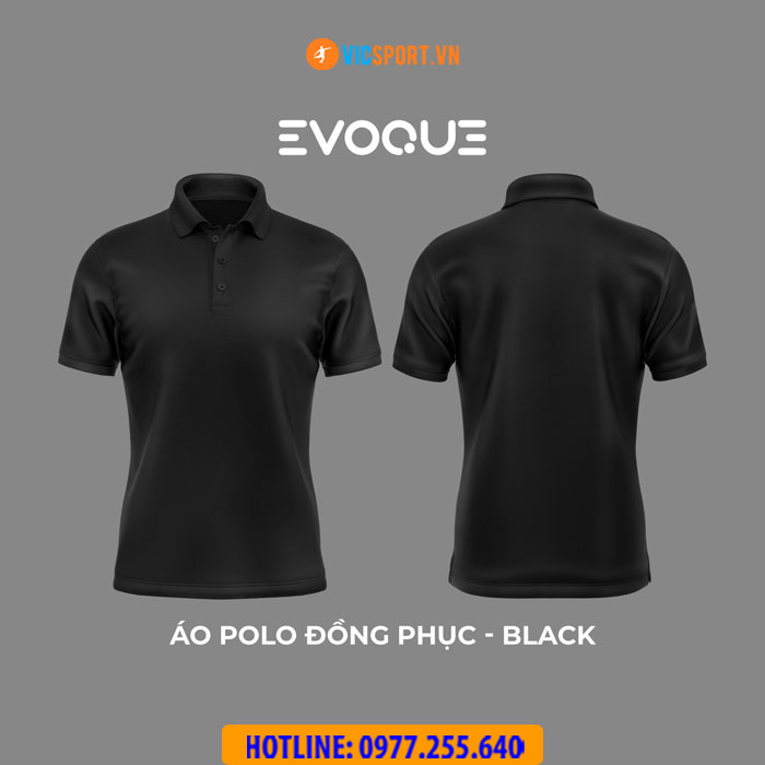 Áo thun trơn đồng phục Evoque cổ trụ vải mè - Hình ảnh 11