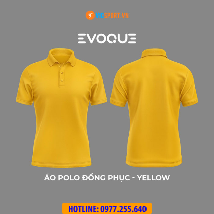 Áo thun trơn đồng phục Evoque cổ trụ vải mè - Hình ảnh 4