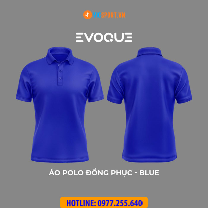 Áo thun trơn đồng phục Evoque cổ trụ vải mè - Hình ảnh 9
