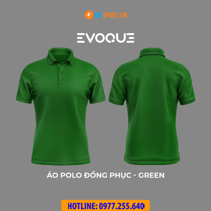 Áo thun trơn đồng phục Evoque cổ trụ vải mè - Hình ảnh 3