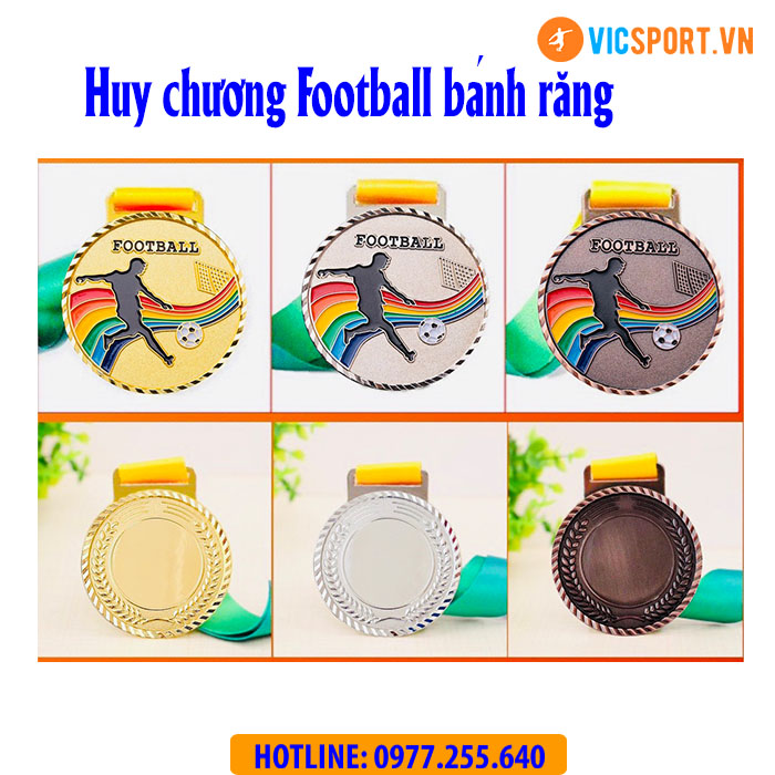 Huy chương Football bánh răng (có in)