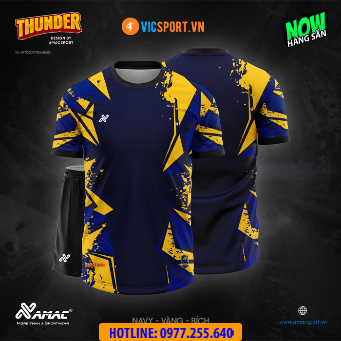 Áo đá banh không logo Amac Thunder - Hình ảnh 2