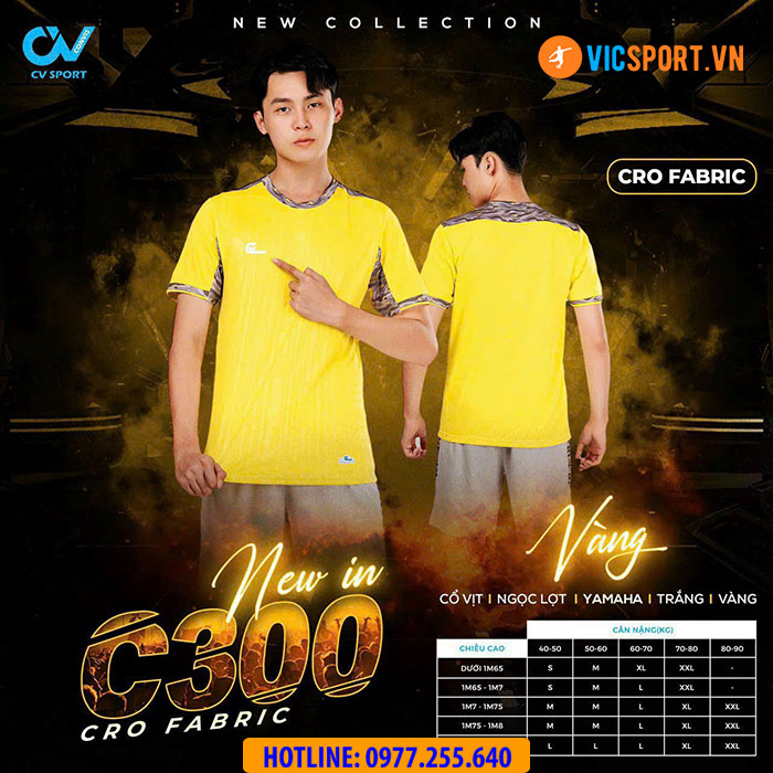 Áo bóng đá không logo CV C300 - Hình ảnh 10