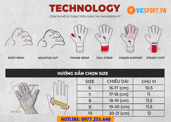 Găng tay thủ môn Iwin Keepa Basic - Hình ảnh 23