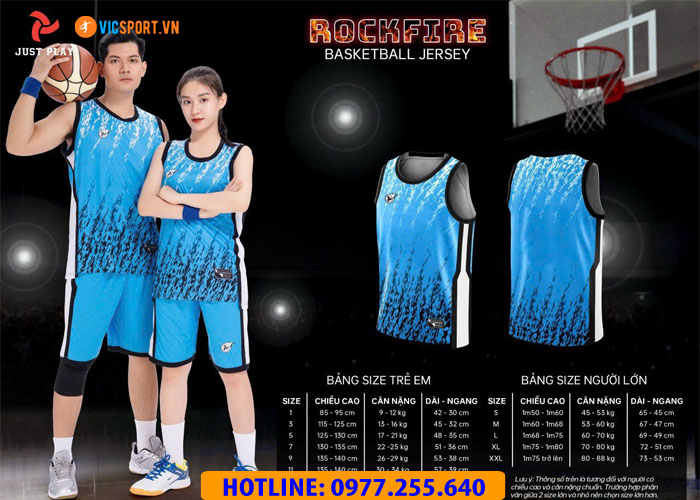Quần áo bóng rổ Justplay RockFire - Hình ảnh 19