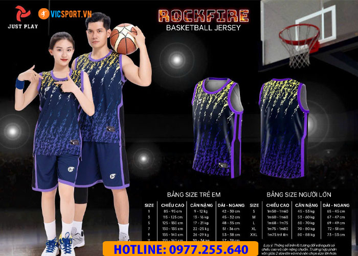 Quần áo bóng rổ Justplay RockFire - Hình ảnh 18