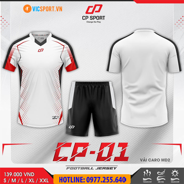 Áo đá banh không logo CP01 - Hình ảnh 4
