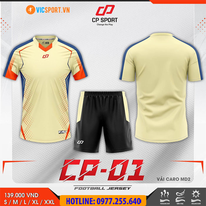 Áo đá banh không logo CP01 - Hình ảnh 3