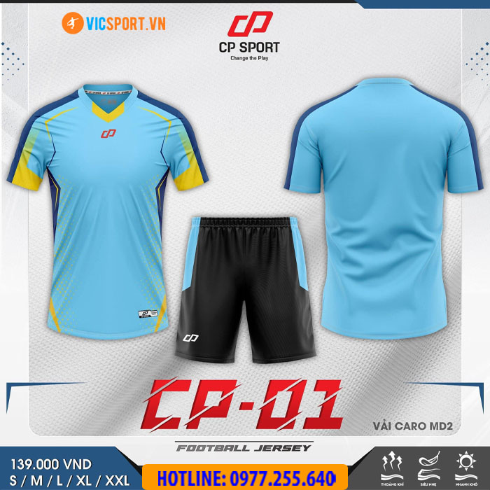 Áo đá banh không logo CP01 - Hình ảnh 2
