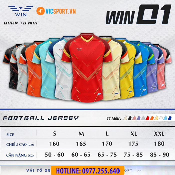 Áo đá banh không logo Win 01