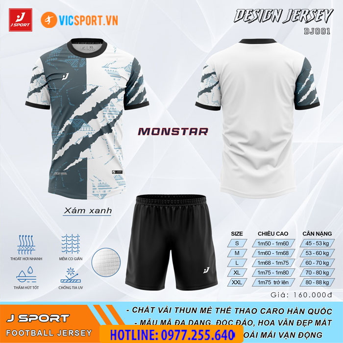 Áo bóng đá thiết kế không logo J-Sport Monstar - Hình ảnh 17