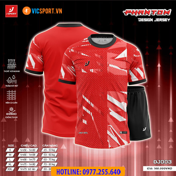 Áo bóng đá thiết kế không logo J-Sport Phantom - Hình ảnh 5