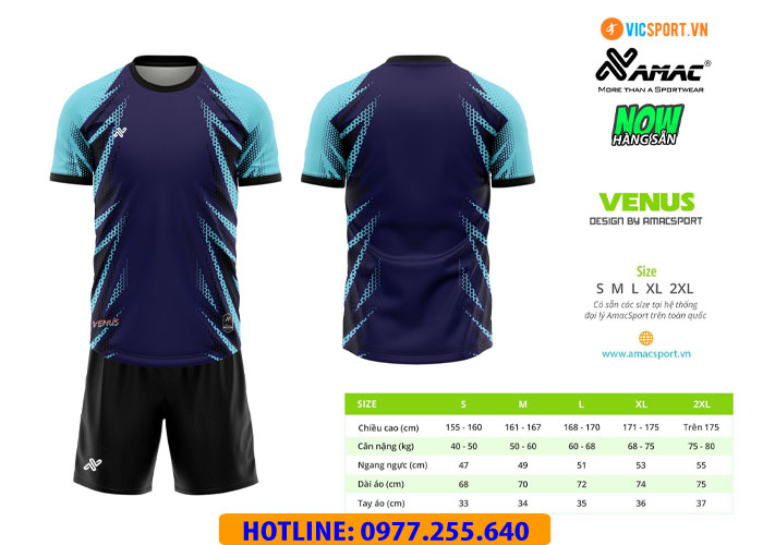 Áo đá banh không logo Amac Venus - Hình ảnh 3