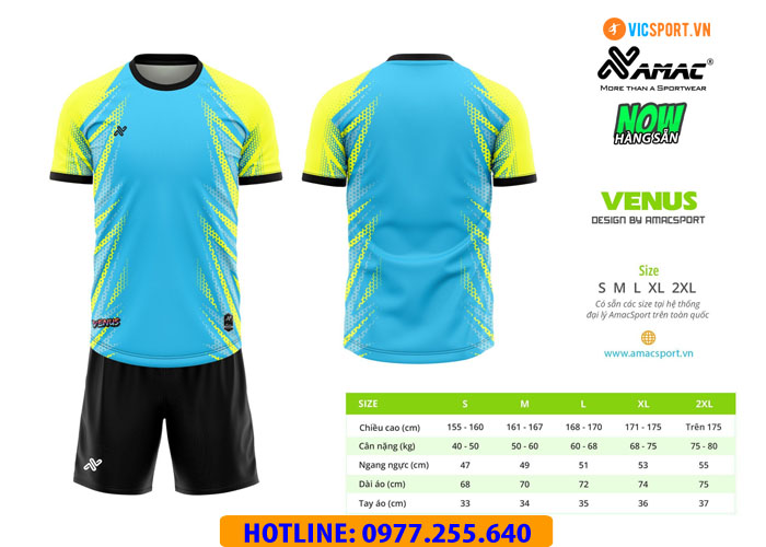 Áo đá banh không logo Amac Venus - Hình ảnh 2
