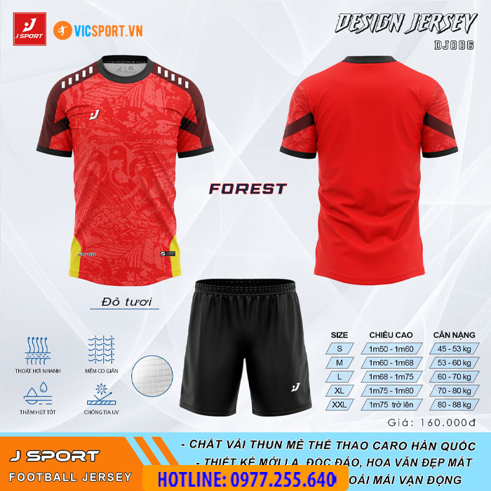 Áo bóng đá thiết kế không logo J-Sport Forest - Hình ảnh 15