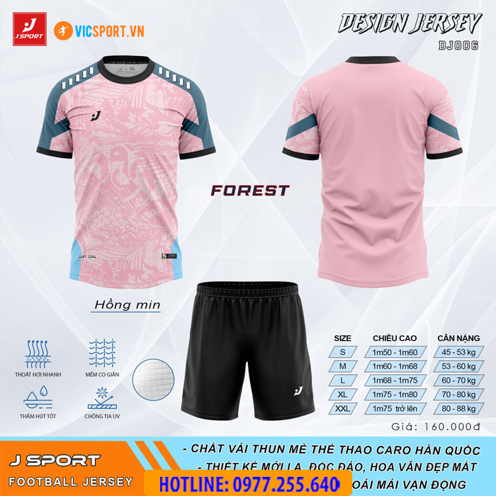 Áo bóng đá thiết kế không logo J-Sport Forest - Hình ảnh 13