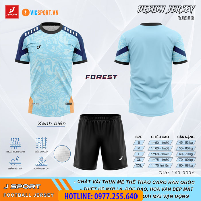 Áo bóng đá thiết kế không logo J-Sport Forest - Hình ảnh 14