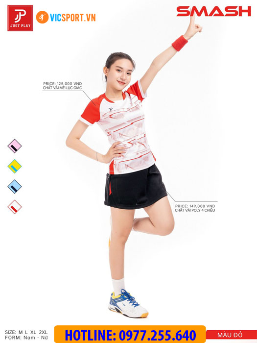 Áo cầu lông pickleball nữ Justplay Smash - Hình ảnh 9