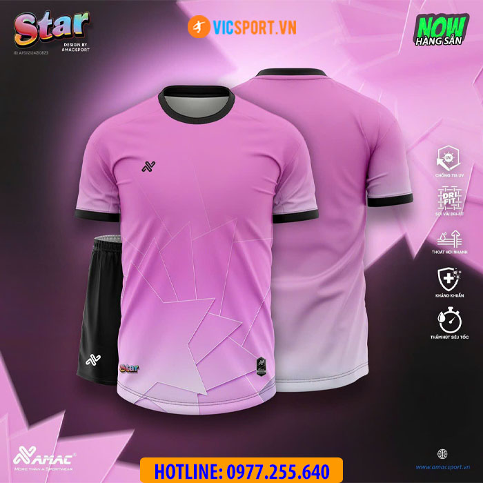 Áo đá banh thiết kế không logo Amac Star - Hình ảnh 6