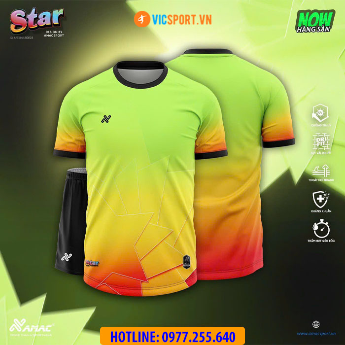 Áo đá banh thiết kế không logo Amac Star - Hình ảnh 2