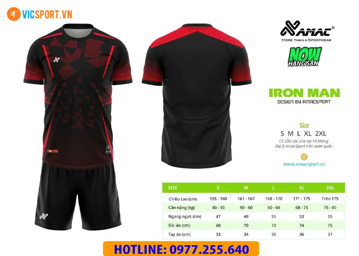 Áo đá banh thiết kế không logo Amac Iron Man - Hình ảnh 13