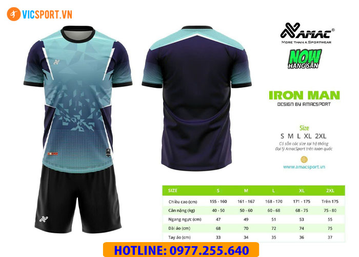 Áo đá banh thiết kế không logo Amac Iron Man - Hình ảnh 11