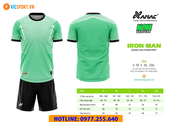 Áo đá banh thiết kế không logo Amac Iron Man - Hình ảnh 9
