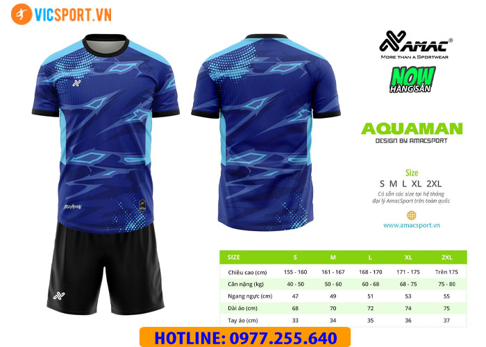 Áo đá banh thiết kế không logo Amac Aquaman - Hình ảnh 14
