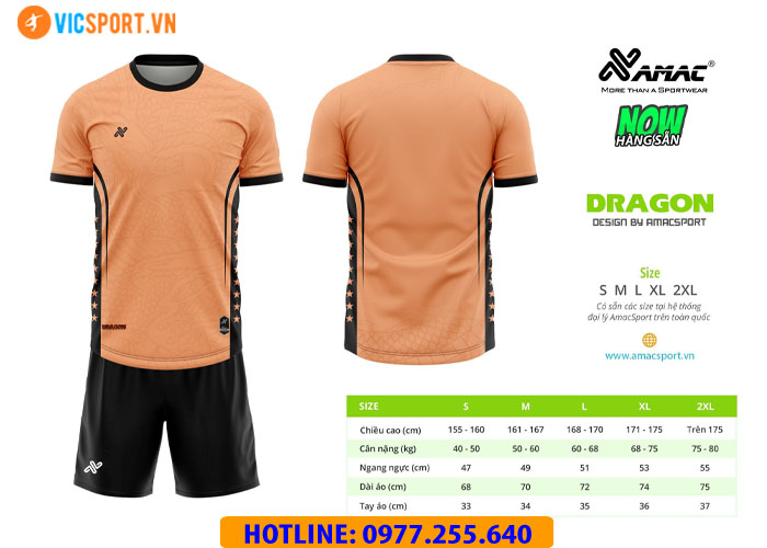 Áo đá banh thiết kế không logo Amac Dragon - Hình ảnh 16