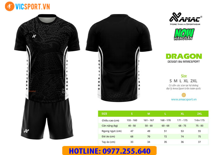 Áo đá banh thiết kế không logo Amac Dragon - Hình ảnh 13