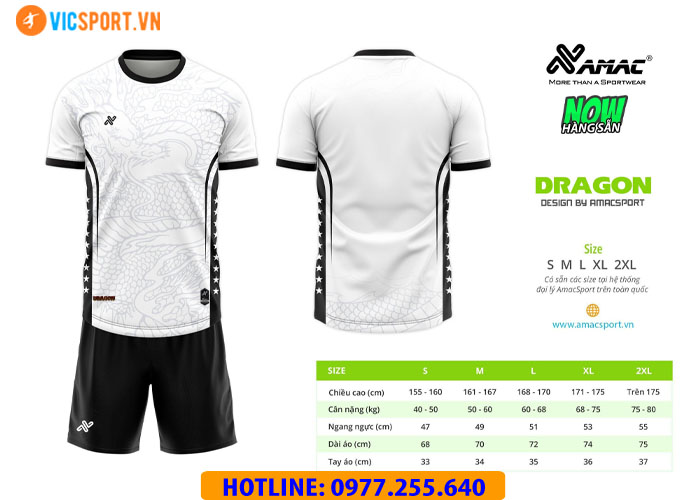 Áo đá banh thiết kế không logo Amac Dragon - Hình ảnh 11