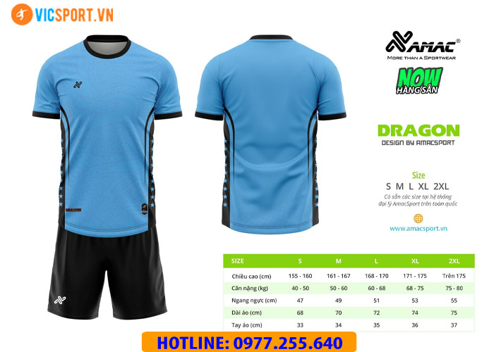 Áo đá banh thiết kế không logo Amac Dragon - Hình ảnh 12