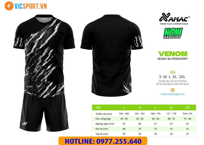 Áo đá banh thiết kế không logo Amac Venom - Hình ảnh 12