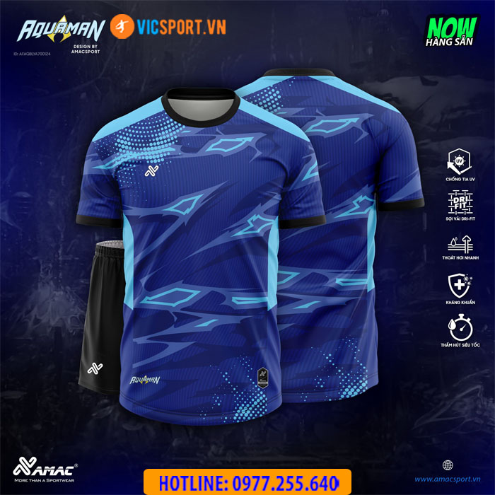 Áo đá banh thiết kế không logo Amac Aquaman - Hình ảnh 7