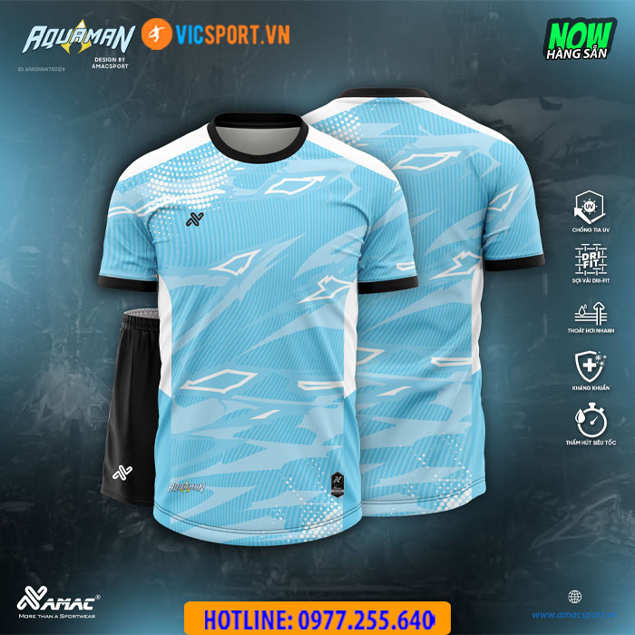 Áo đá banh thiết kế không logo Amac Aquaman - Hình ảnh 5